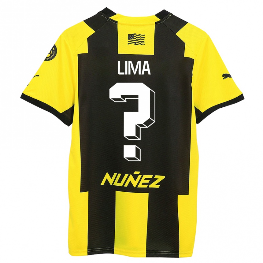 Niño Fútbol Camiseta Jhonatan Lima #0 Amarillo Negro 1ª Equipación 2023/24