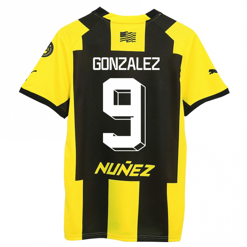 Niño Fútbol Camiseta Franco González #9 Amarillo Negro 1ª Equipación 2023/24