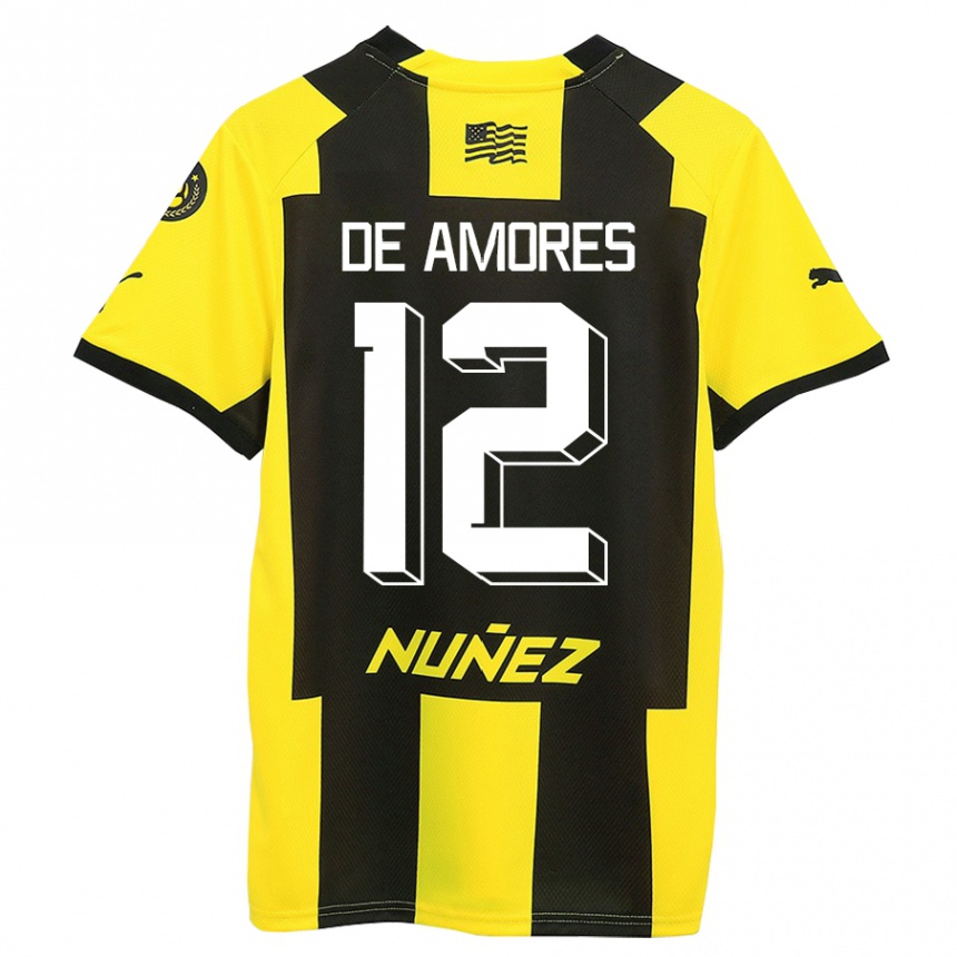 Niño Fútbol Camiseta Guillermo De Amores #12 Amarillo Negro 1ª Equipación 2023/24