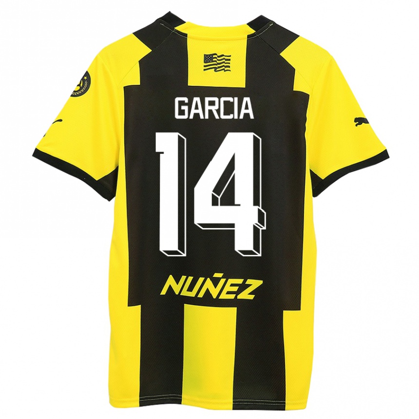 Niño Fútbol Camiseta Damián García #14 Amarillo Negro 1ª Equipación 2023/24