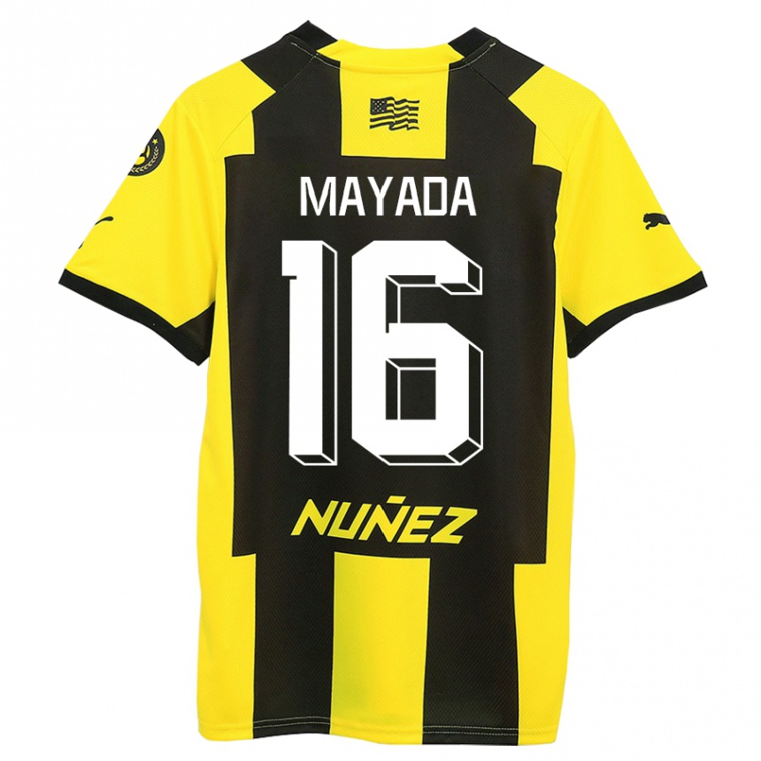 Niño Fútbol Camiseta Camilo Mayada #16 Amarillo Negro 1ª Equipación 2023/24