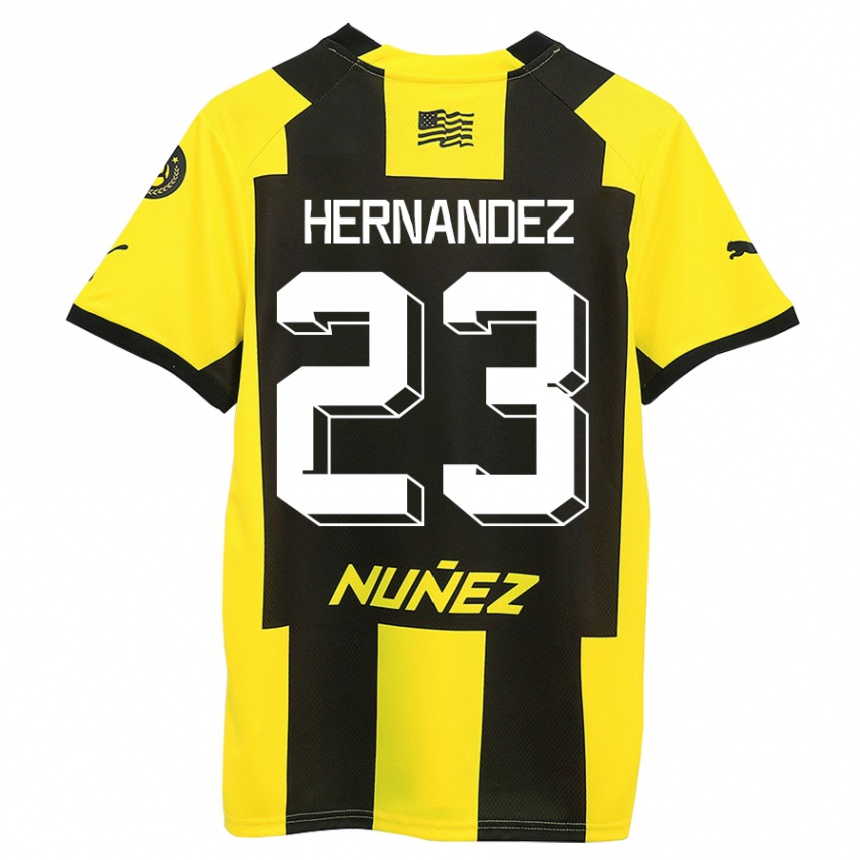 Niño Fútbol Camiseta Abel Hernández #23 Amarillo Negro 1ª Equipación 2023/24