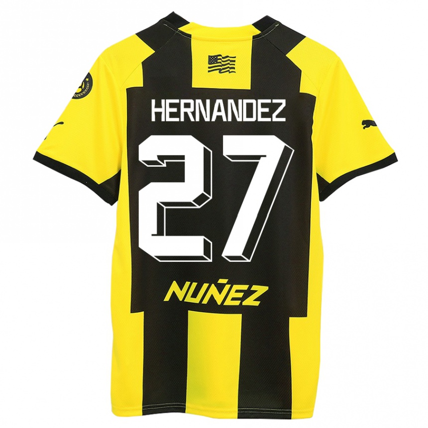 Niño Fútbol Camiseta Lucas Hernández #27 Amarillo Negro 1ª Equipación 2023/24