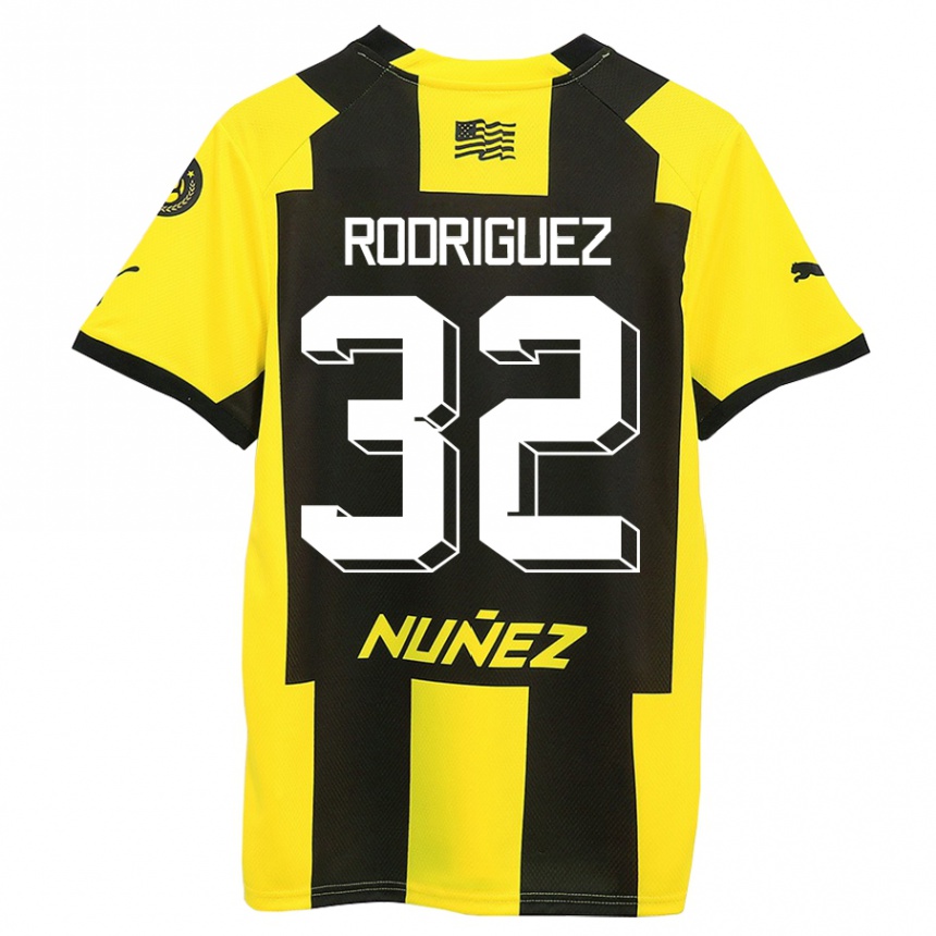 Niño Fútbol Camiseta Randall Rodríguez #32 Amarillo Negro 1ª Equipación 2023/24