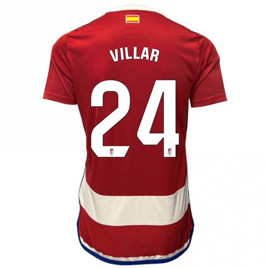 Niño Fútbol Camiseta Gonzalo Villar #24 Rojo 1ª Equipación 2023/24