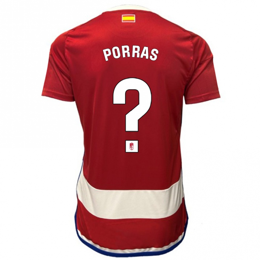 Niño Fútbol Camiseta Cristian Porras #0 Rojo 1ª Equipación 2023/24