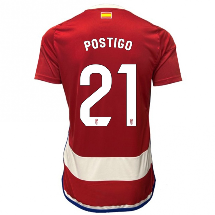 Niño Fútbol Camiseta Postigo #21 Rojo 1ª Equipación 2023/24