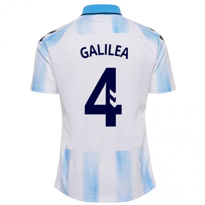 Niño Fútbol Camiseta Einar Galilea #4 Blanco Azul 1ª Equipación 2023/24