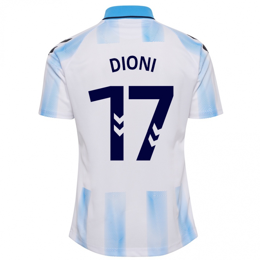 Niño Fútbol Camiseta Dioni #17 Blanco Azul 1ª Equipación 2023/24