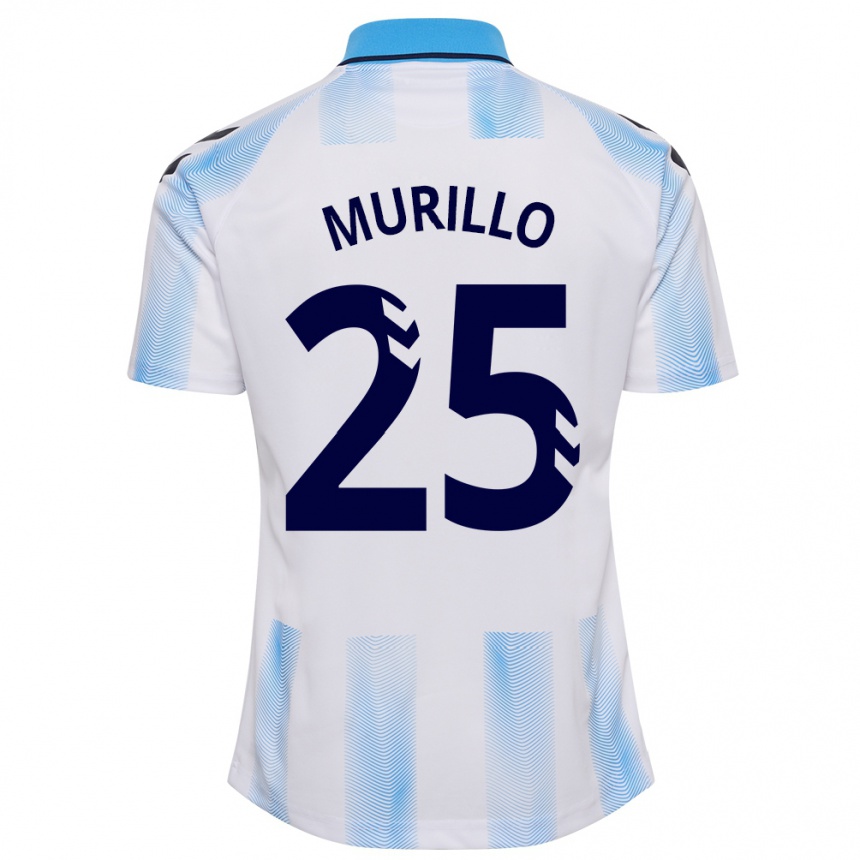 Niño Fútbol Camiseta Diego Murillo #25 Blanco Azul 1ª Equipación 2023/24