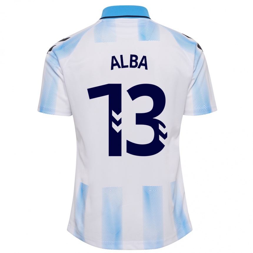 Niño Fútbol Camiseta Alba #13 Blanco Azul 1ª Equipación 2023/24