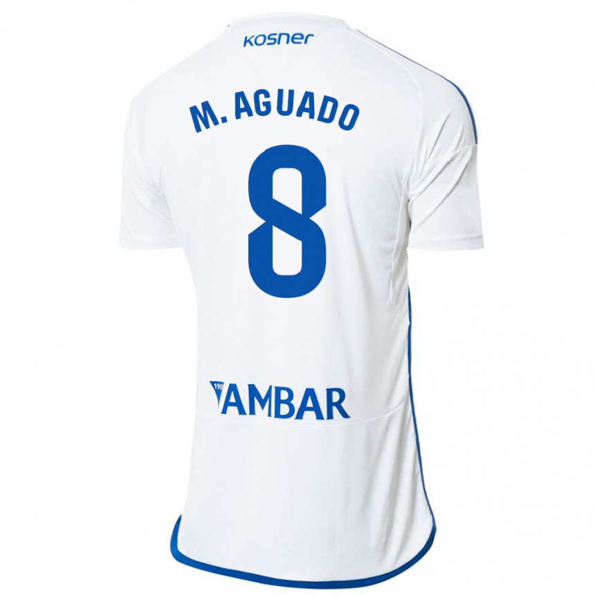 Niño Fútbol Camiseta Marc Aguado #8 Blanco 1ª Equipación 2023/24