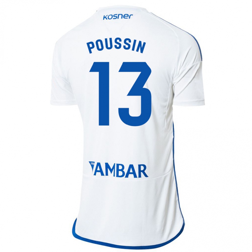 Niño Fútbol Camiseta Gaëtan Poussin #13 Blanco 1ª Equipación 2023/24