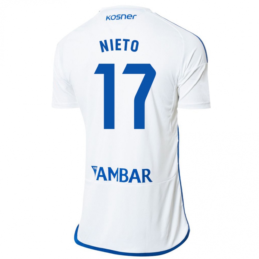 Niño Fútbol Camiseta Carlos Nieto #17 Blanco 1ª Equipación 2023/24