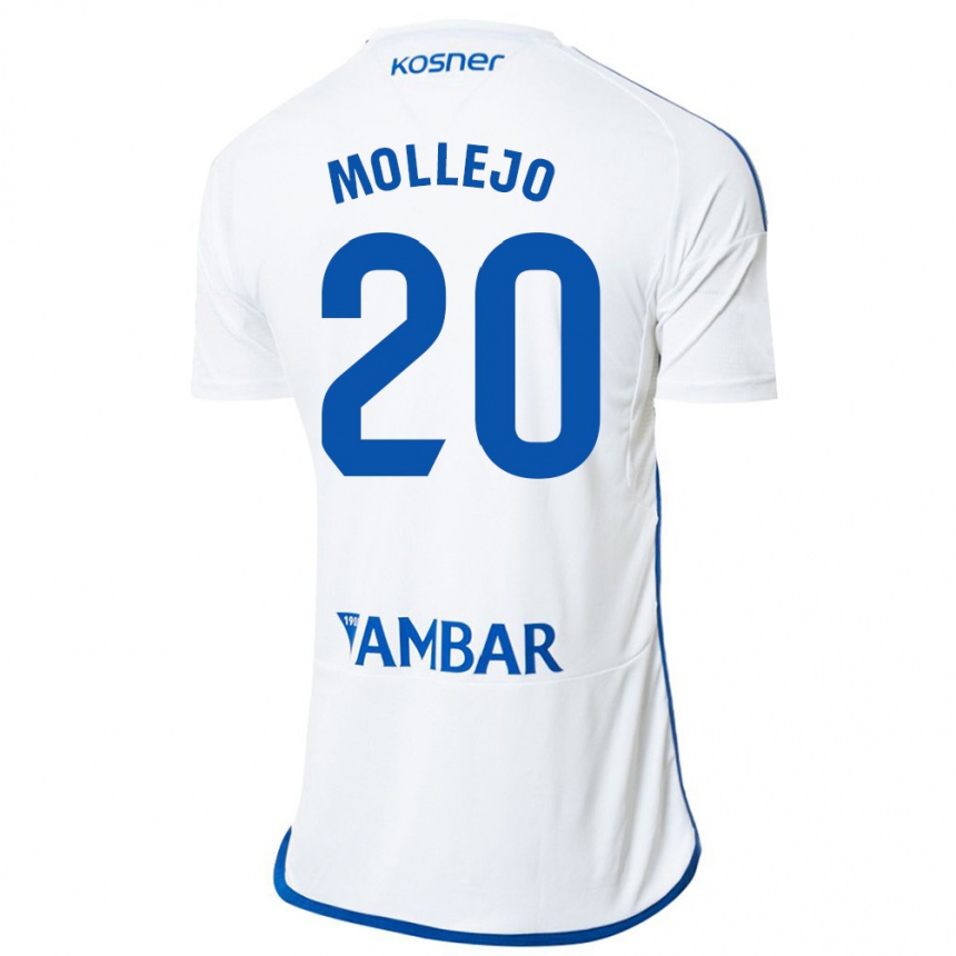 Niño Fútbol Camiseta Victor Mollejo #20 Blanco 1ª Equipación 2023/24
