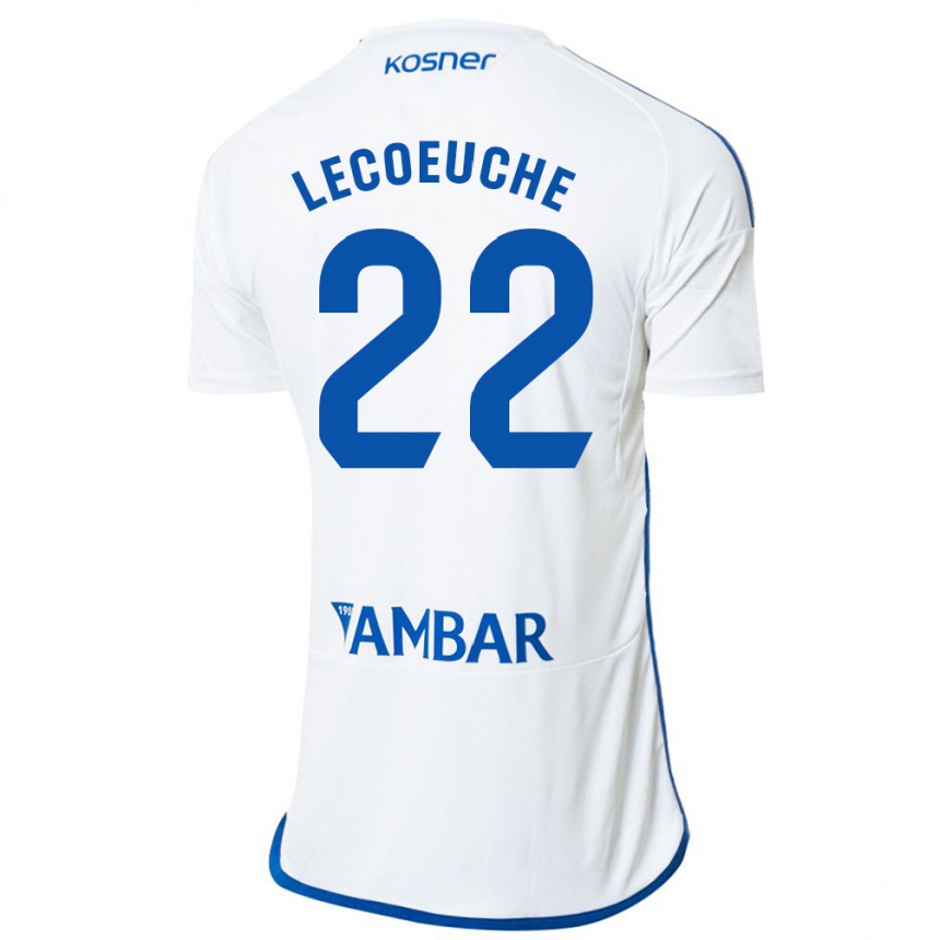 Niño Fútbol Camiseta Quentin Lecoeuche #22 Blanco 1ª Equipación 2023/24