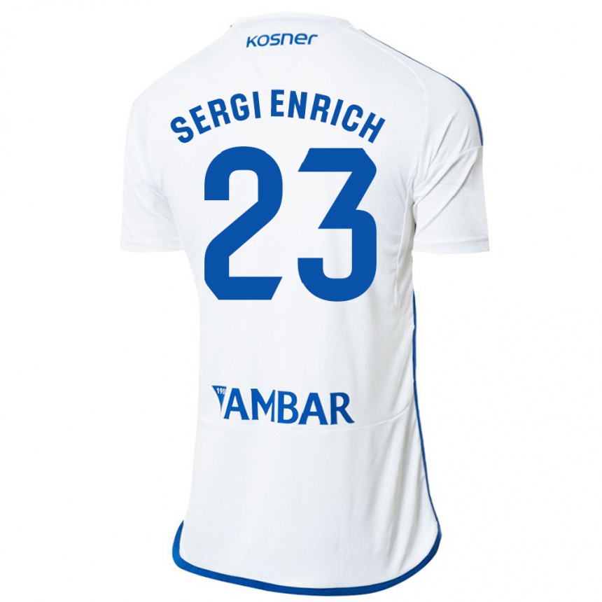 Niño Fútbol Camiseta Sergi Enrich #23 Blanco 1ª Equipación 2023/24