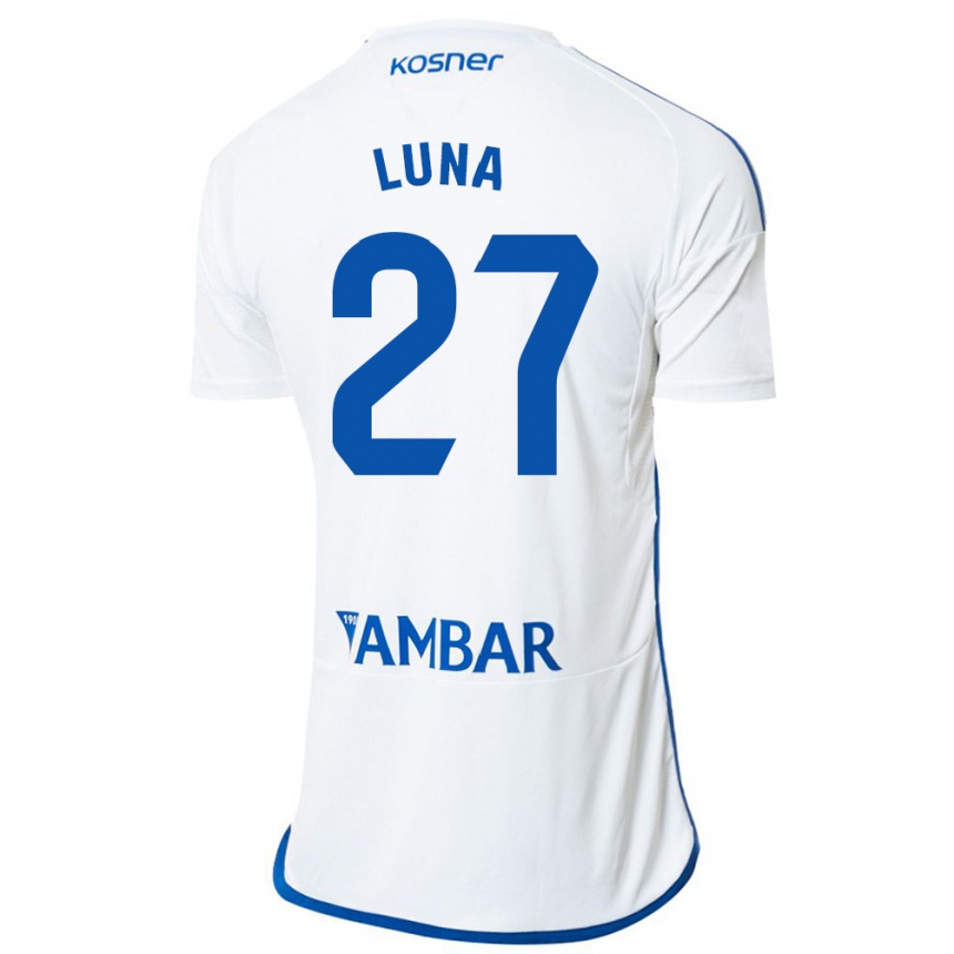 Niño Fútbol Camiseta Marcos Luna #27 Blanco 1ª Equipación 2023/24