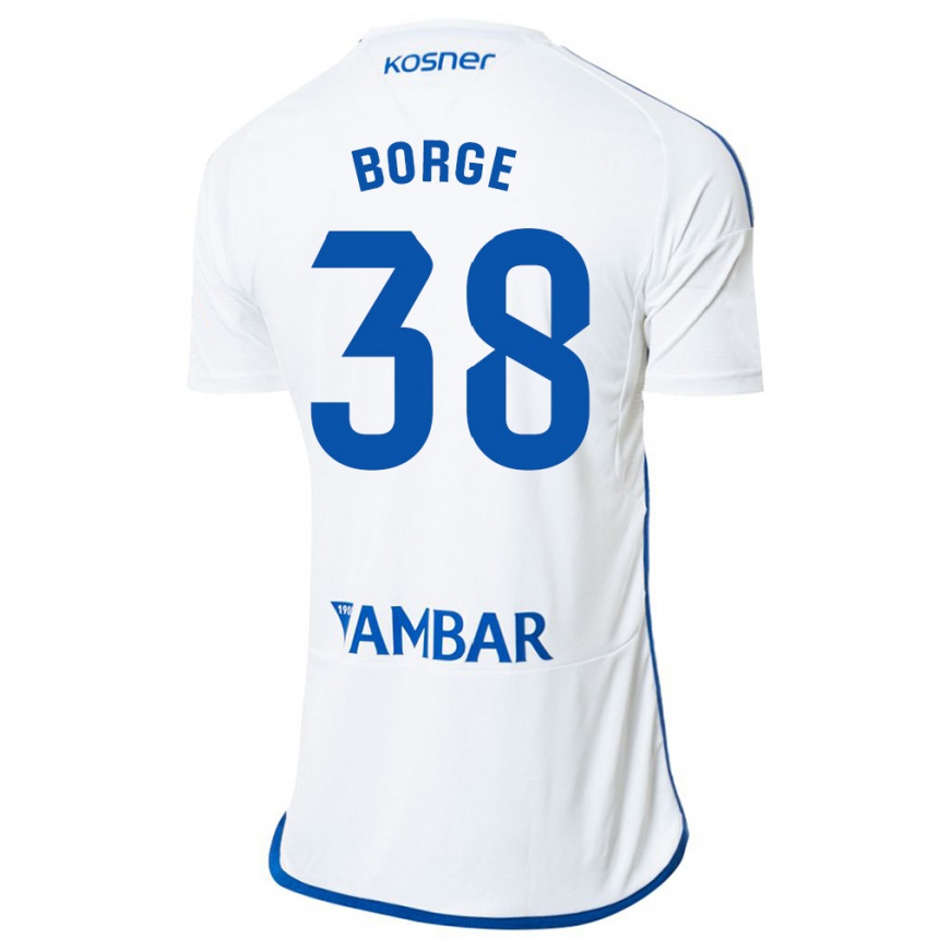 Niño Fútbol Camiseta Andrés Borge #38 Blanco 1ª Equipación 2023/24