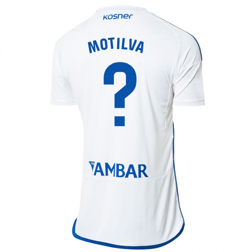 Niño Fútbol Camiseta Adrián Motilva #0 Blanco 1ª Equipación 2023/24