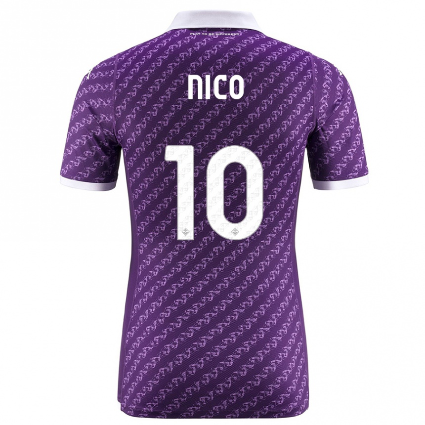 Niño Fútbol Camiseta Nicolás González #10 Violeta 1ª Equipación 2023/24