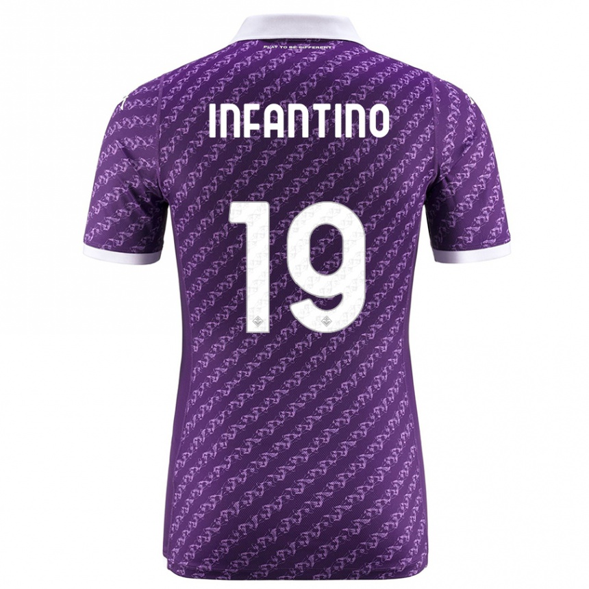 Niño Fútbol Camiseta Gino Infantino #19 Violeta 1ª Equipación 2023/24