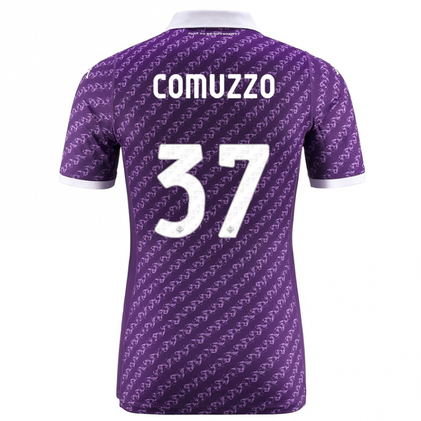 Niño Fútbol Camiseta Pietro Comuzzo #37 Violeta 1ª Equipación 2023/24