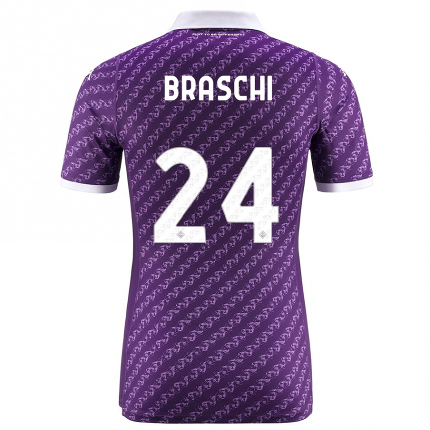 Niño Fútbol Camiseta Riccardo Braschi #24 Violeta 1ª Equipación 2023/24