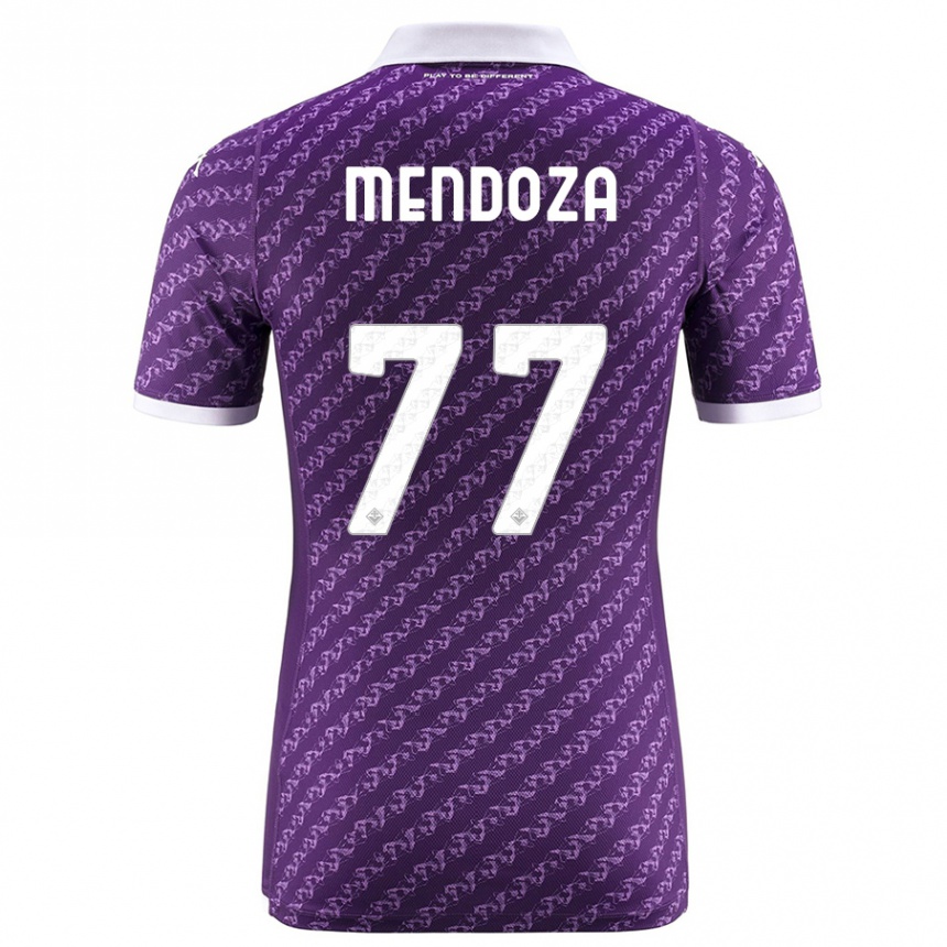 Niño Fútbol Camiseta William Mendoza #77 Violeta 1ª Equipación 2023/24