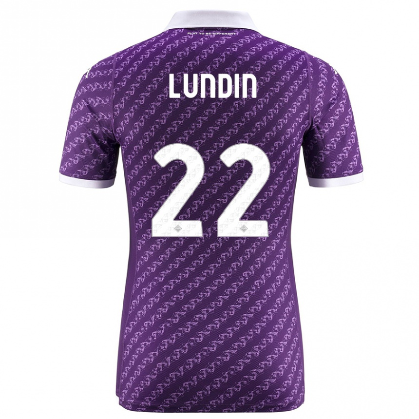 Niño Fútbol Camiseta Karin Lundin #22 Violeta 1ª Equipación 2023/24