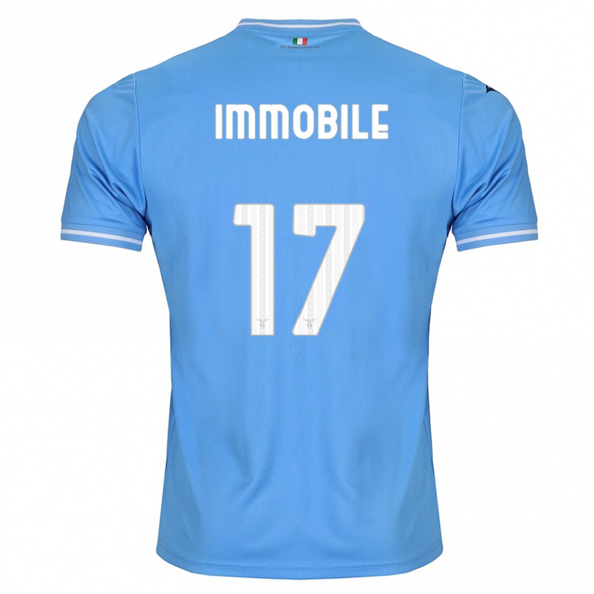 Niño Fútbol Camiseta Ciro Immobile #17 Azul 1ª Equipación 2023/24