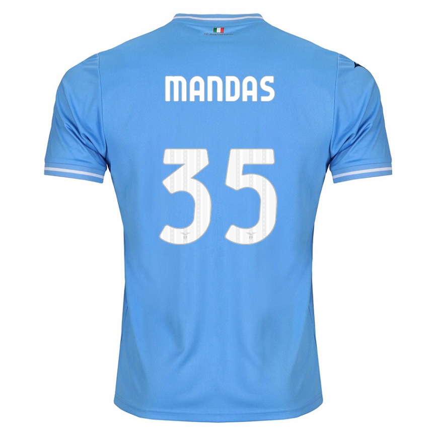 Niño Fútbol Camiseta Christos Mandas #35 Azul 1ª Equipación 2023/24