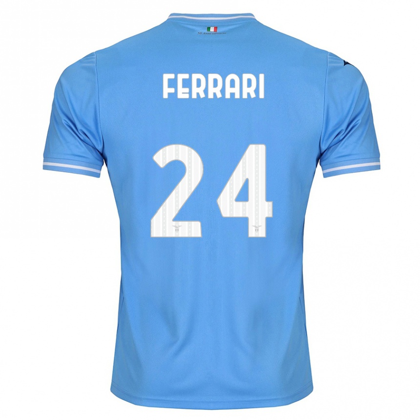 Niño Fútbol Camiseta Lorenzo Ferrari #24 Azul 1ª Equipación 2023/24