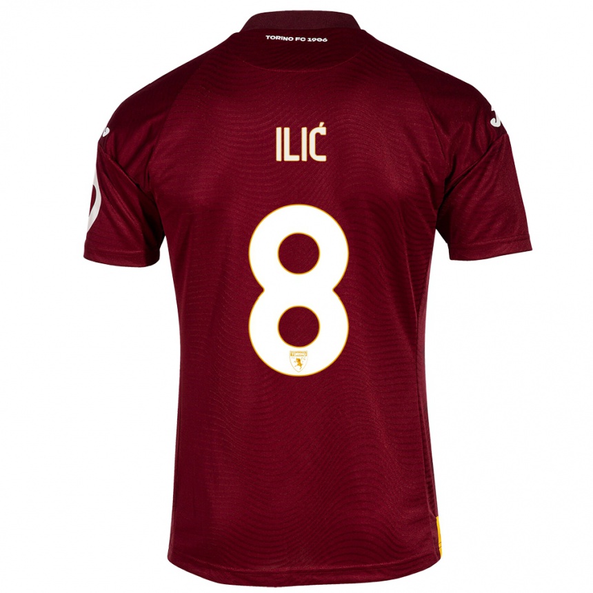 Niño Fútbol Camiseta Ivan Ilić #8 Rojo Oscuro 1ª Equipación 2023/24