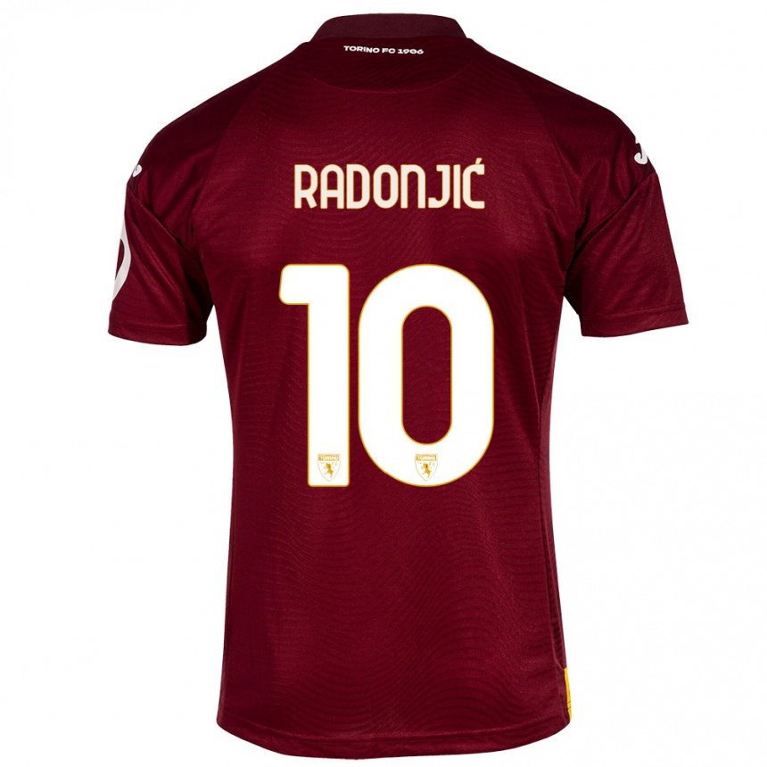 Niño Fútbol Camiseta Nemanja Radonjić #10 Rojo Oscuro 1ª Equipación 2023/24