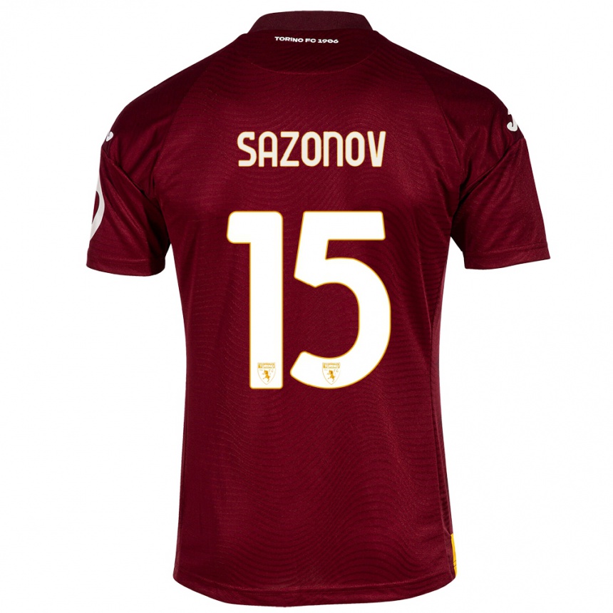 Niño Fútbol Camiseta Saba Sazonov #15 Rojo Oscuro 1ª Equipación 2023/24