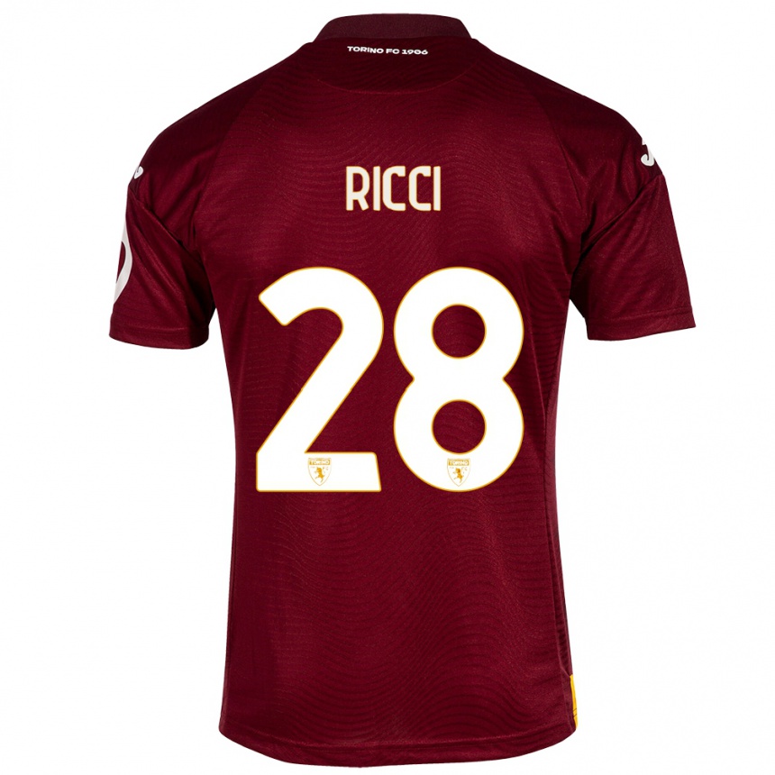 Niño Fútbol Camiseta Samuele Ricci #28 Rojo Oscuro 1ª Equipación 2023/24