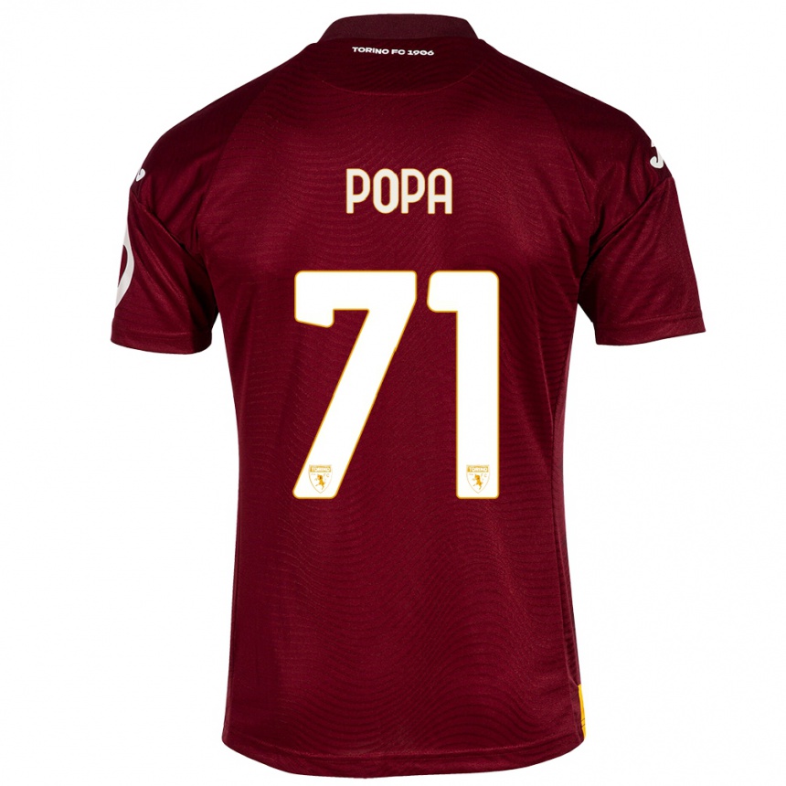 Niño Fútbol Camiseta Mihai Popa #71 Rojo Oscuro 1ª Equipación 2023/24