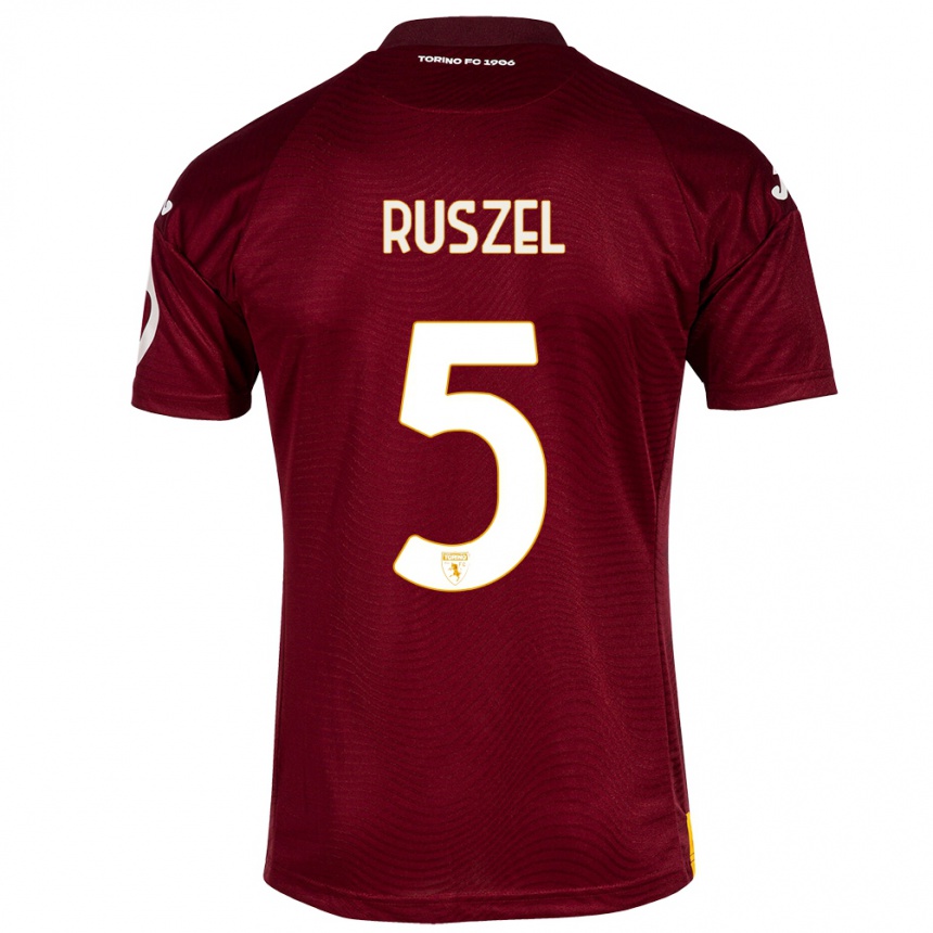 Niño Fútbol Camiseta Marcel Ruszel #5 Rojo Oscuro 1ª Equipación 2023/24