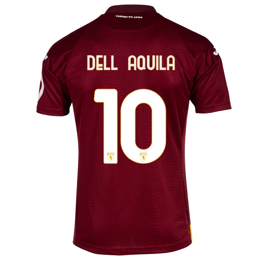 Niño Fútbol Camiseta Francesco Dell'aquila #10 Rojo Oscuro 1ª Equipación 2023/24