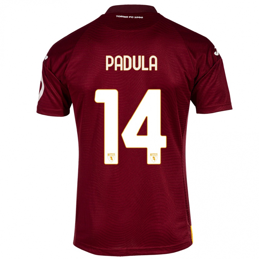 Niño Fútbol Camiseta Cristian Padula #14 Rojo Oscuro 1ª Equipación 2023/24