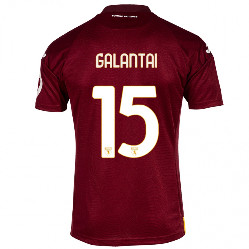 Niño Fútbol Camiseta Tamás Galántai #15 Rojo Oscuro 1ª Equipación 2023/24