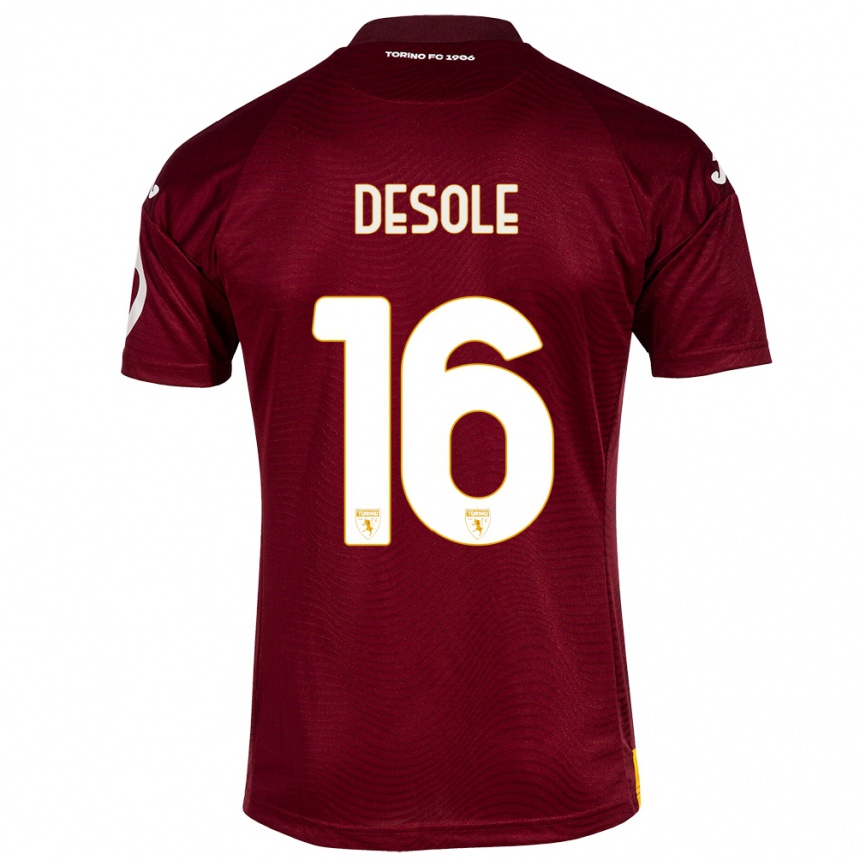 Niño Fútbol Camiseta Fabio Desole #16 Rojo Oscuro 1ª Equipación 2023/24