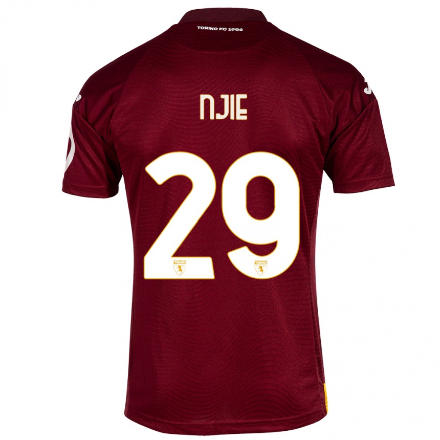 Niño Fútbol Camiseta Alieu Njie #29 Rojo Oscuro 1ª Equipación 2023/24