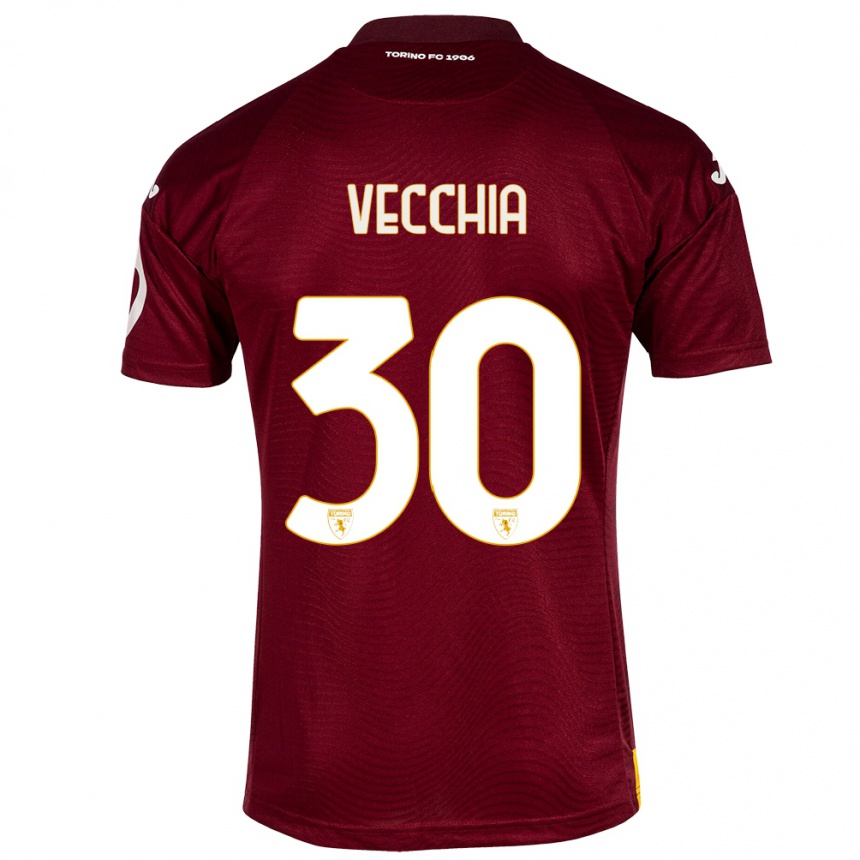 Niño Fútbol Camiseta Marco Dalla Vecchia #30 Rojo Oscuro 1ª Equipación 2023/24