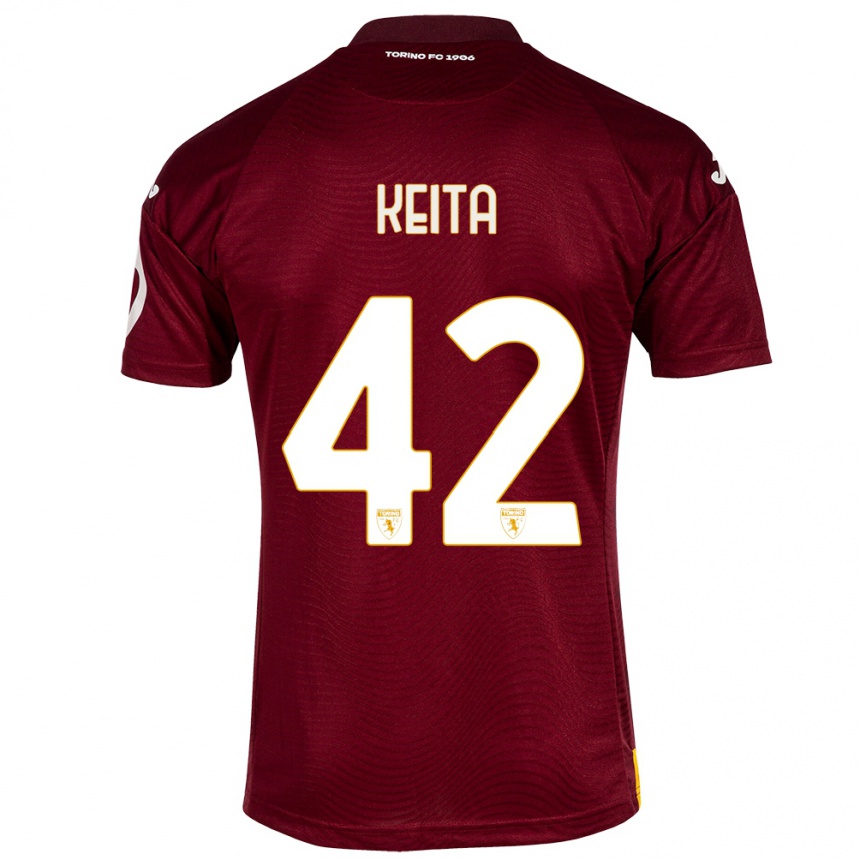 Niño Fútbol Camiseta Karamoko Keita #42 Rojo Oscuro 1ª Equipación 2023/24