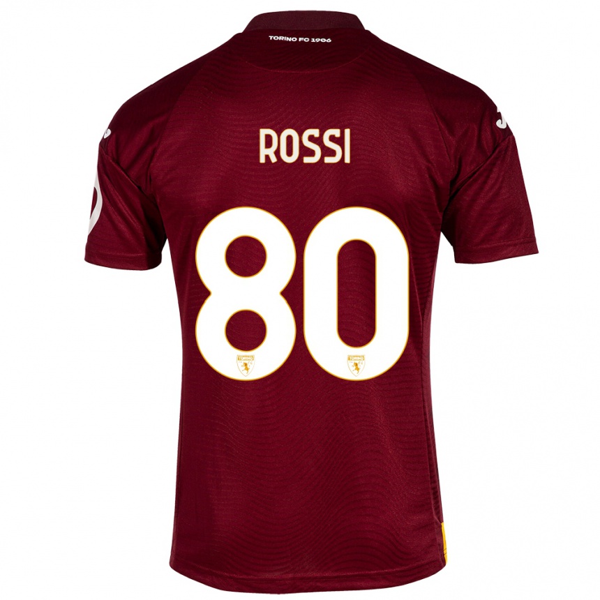 Niño Fútbol Camiseta Simone Rossi #80 Rojo Oscuro 1ª Equipación 2023/24