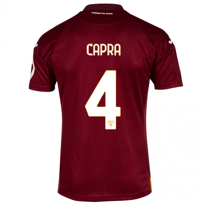 Niño Fútbol Camiseta Valentina Capra #4 Rojo Oscuro 1ª Equipación 2023/24