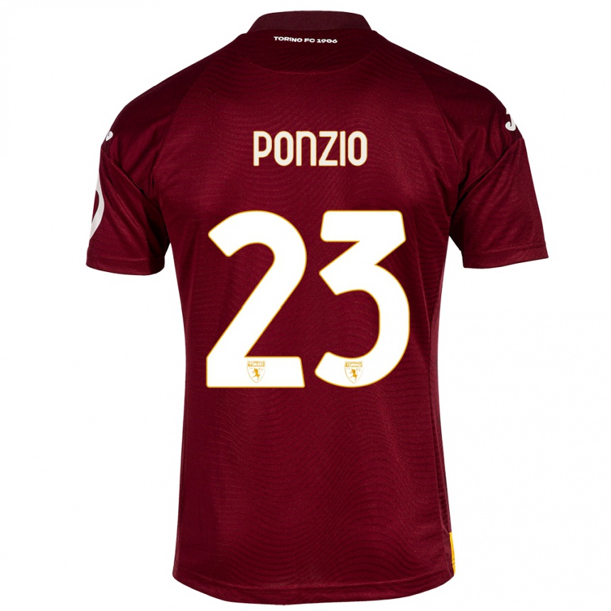 Niño Fútbol Camiseta Erika Ponzio #23 Rojo Oscuro 1ª Equipación 2023/24