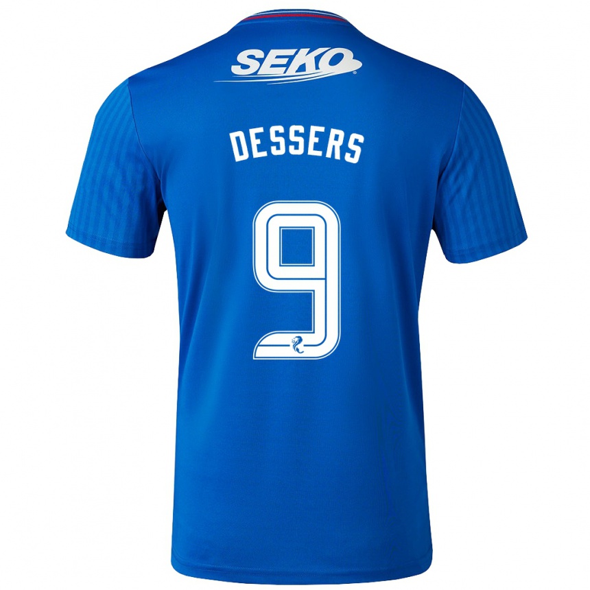 Niño Fútbol Camiseta Cyriel Dessers #9 Azul 1ª Equipación 2023/24